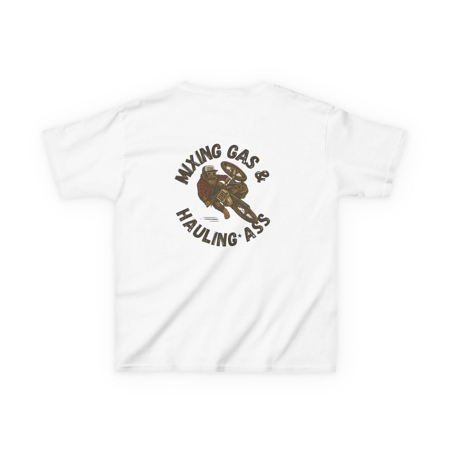 Dirty Boys Lifestyle “Mixing Gas & Hauling Ass” Youth Tee | Kids Moto Graphic Shirt