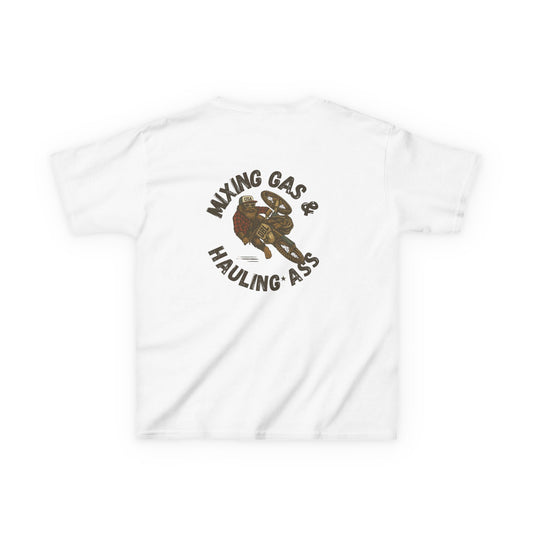 Dirty Boys Lifestyle “Mixing Gas & Hauling Ass” Youth Tee | Kids Moto Graphic Shirt
