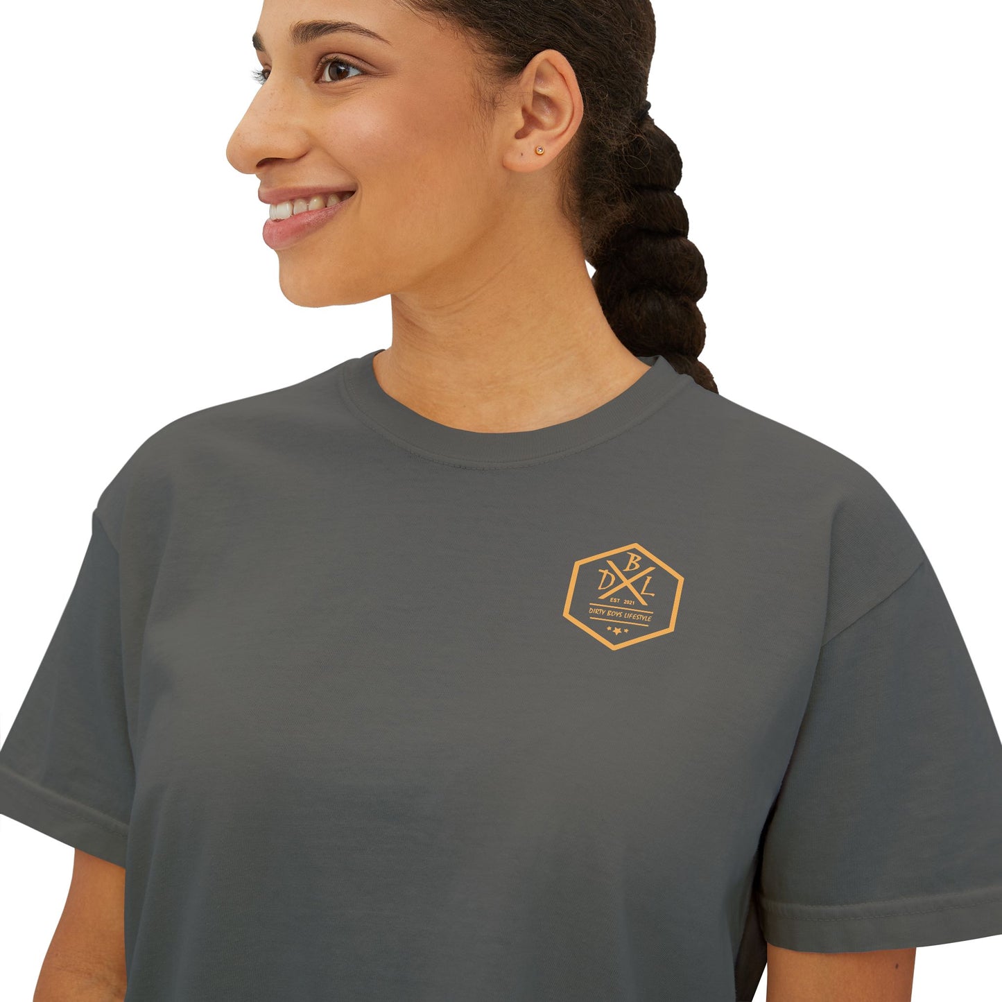 Dirty Boys Lifestyle Racing Women’s Crop Tee | Boxy Moto Graphic Shirt