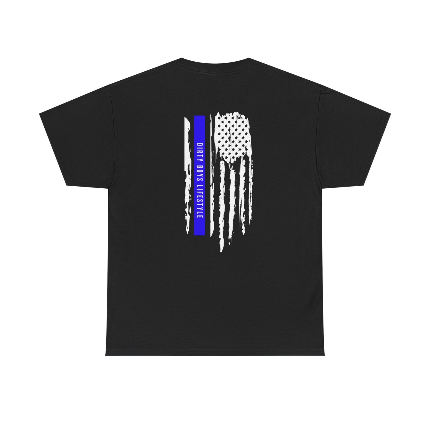 Dirty Boys Lifestyle “Blue Line Flag” Tee | Unisex Patriotic Police Support Shirt