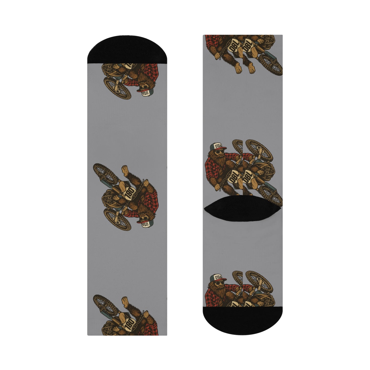 Dirty Boys Lifestyle Sasquatch Crew Socks | Moto Graphic Cushioned Unisex