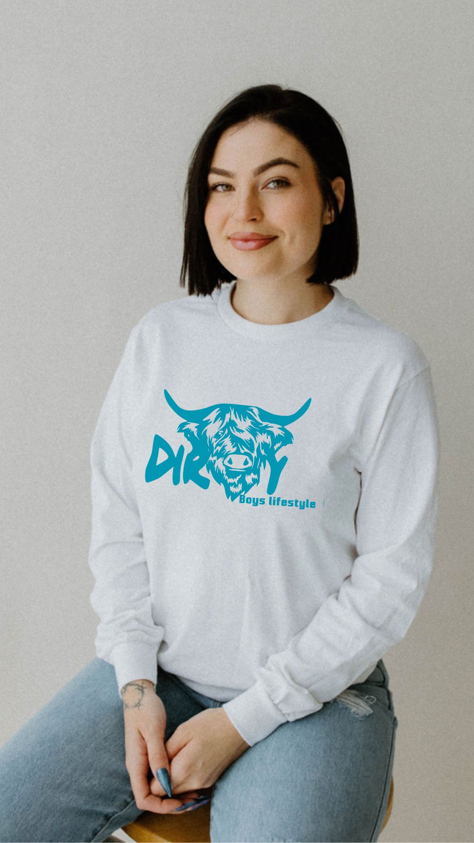 Dirty Boys Lifestyle “Dirty Cow” Long Sleeve Tee | Unisex Graphic Shirt