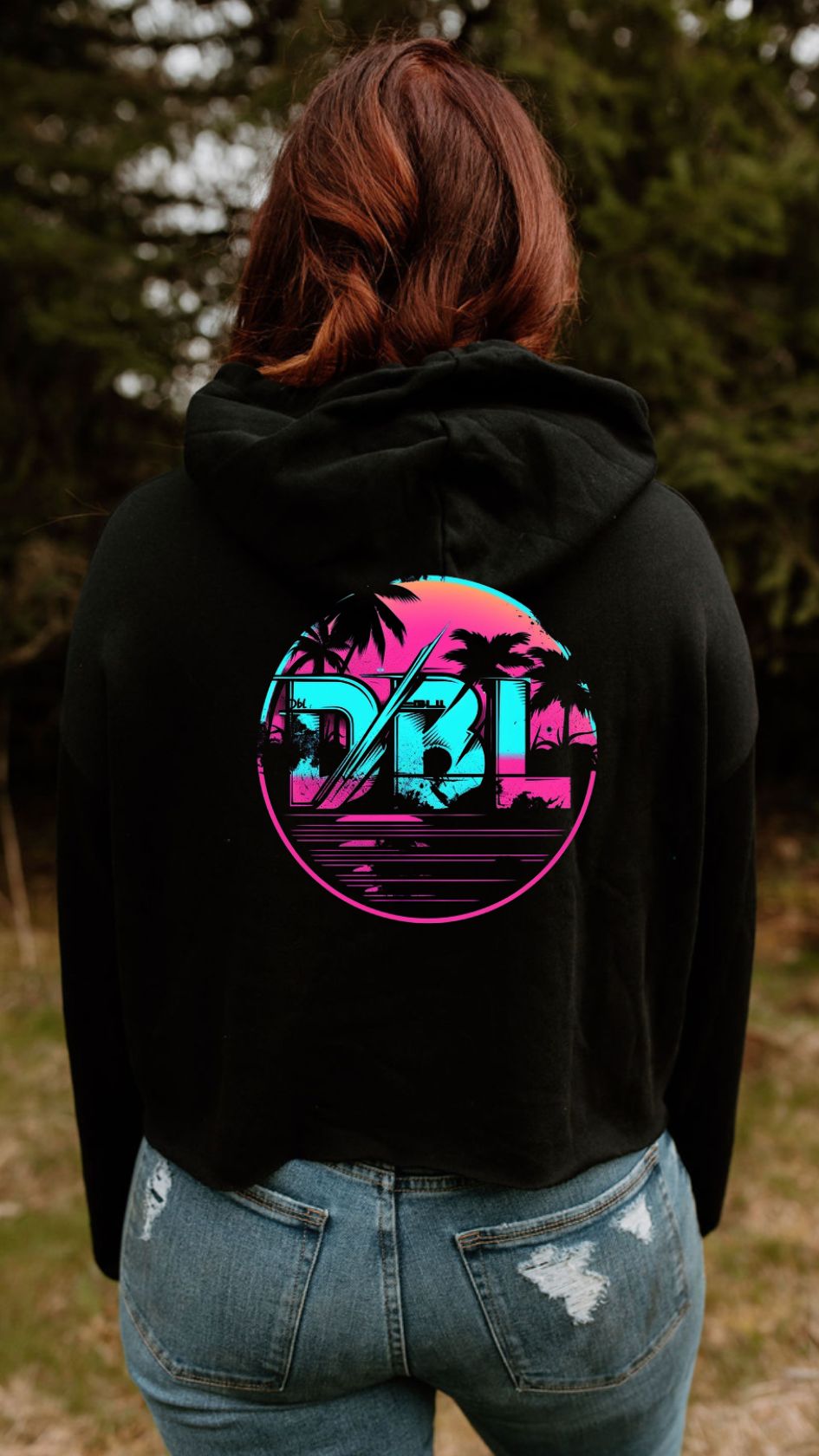 Dirty Boys Lifestyle “Miami Vice” Women’s Cropped Hoodie | Retro Graphic Sweatshirt