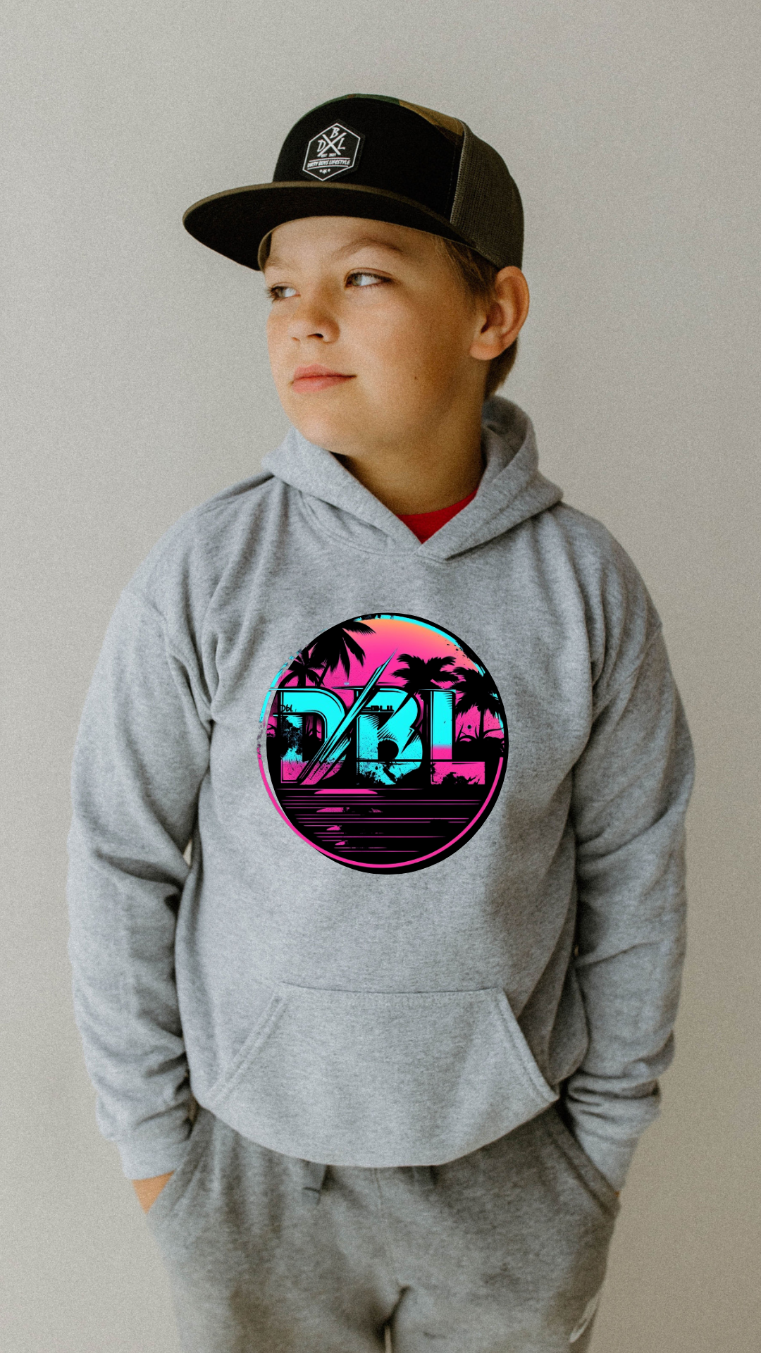 Dirty Boys Lifestyle “Miami Vice” Youth Hoodie | Kids Retro Graphic Sweatshirt