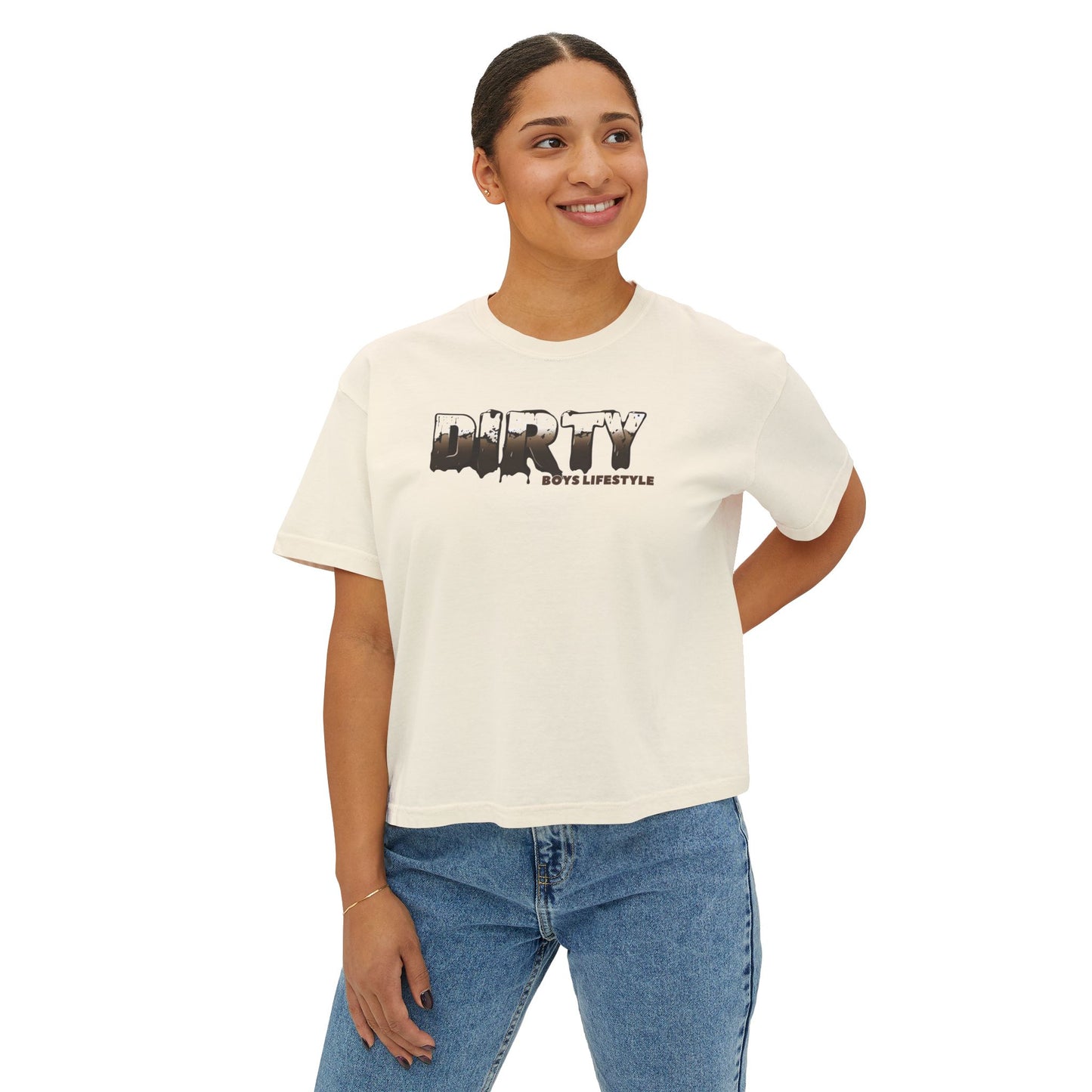 Dirty Boys Lifestyle Women’s Crop Tee | “DIRTY” Graphic Shirt