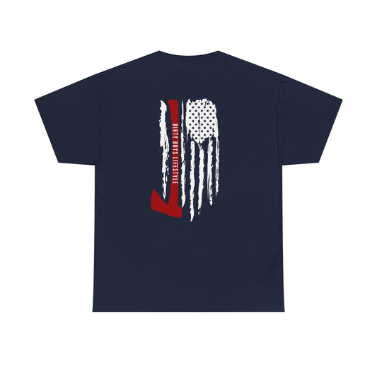 Dirty Boys Lifestyle “Red Line Flag” Tee | Unisex Patriotic Firefighter Shirt