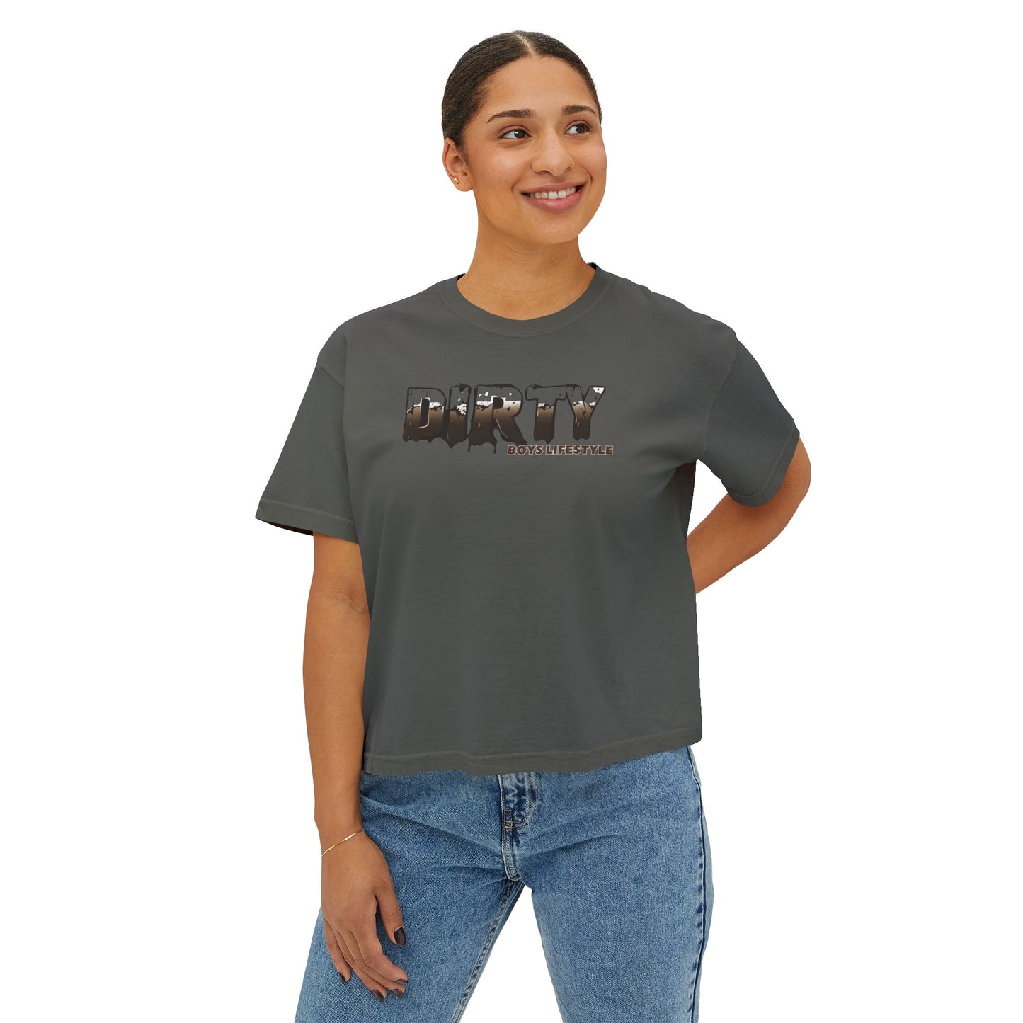 Dirty Boys Lifestyle Women’s Crop Tee | “DIRTY” Graphic Shirt