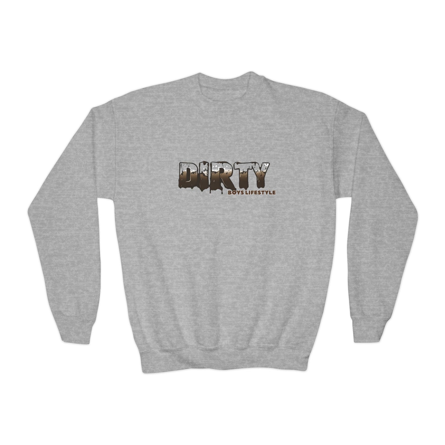 Dirty Boys Lifestyle “DIRTY” Youth Crewneck | Kids Graphic Sweatshirt