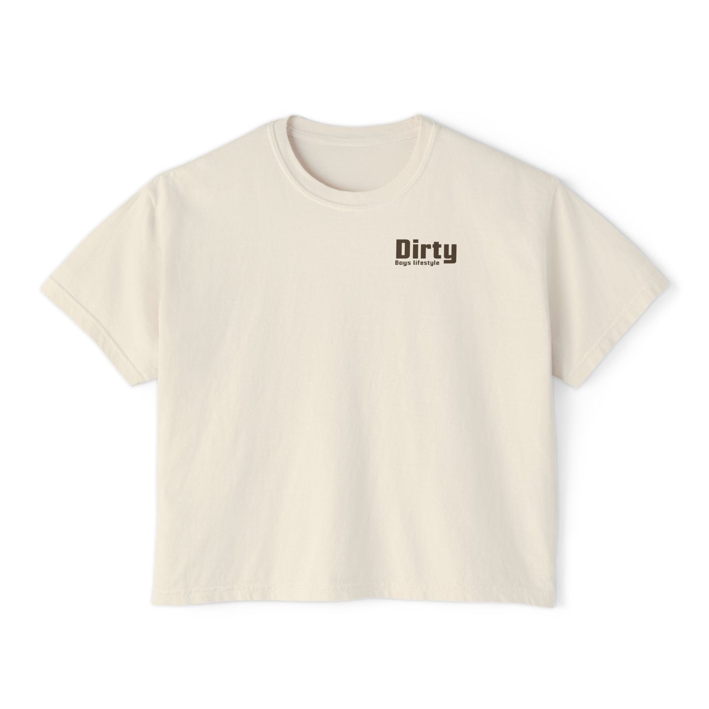 Dirty Boys Lifestyle “Mixing Gas & Hauling Ass” Women’s Crop Tee | Boxy Moto Graphic Shirt
