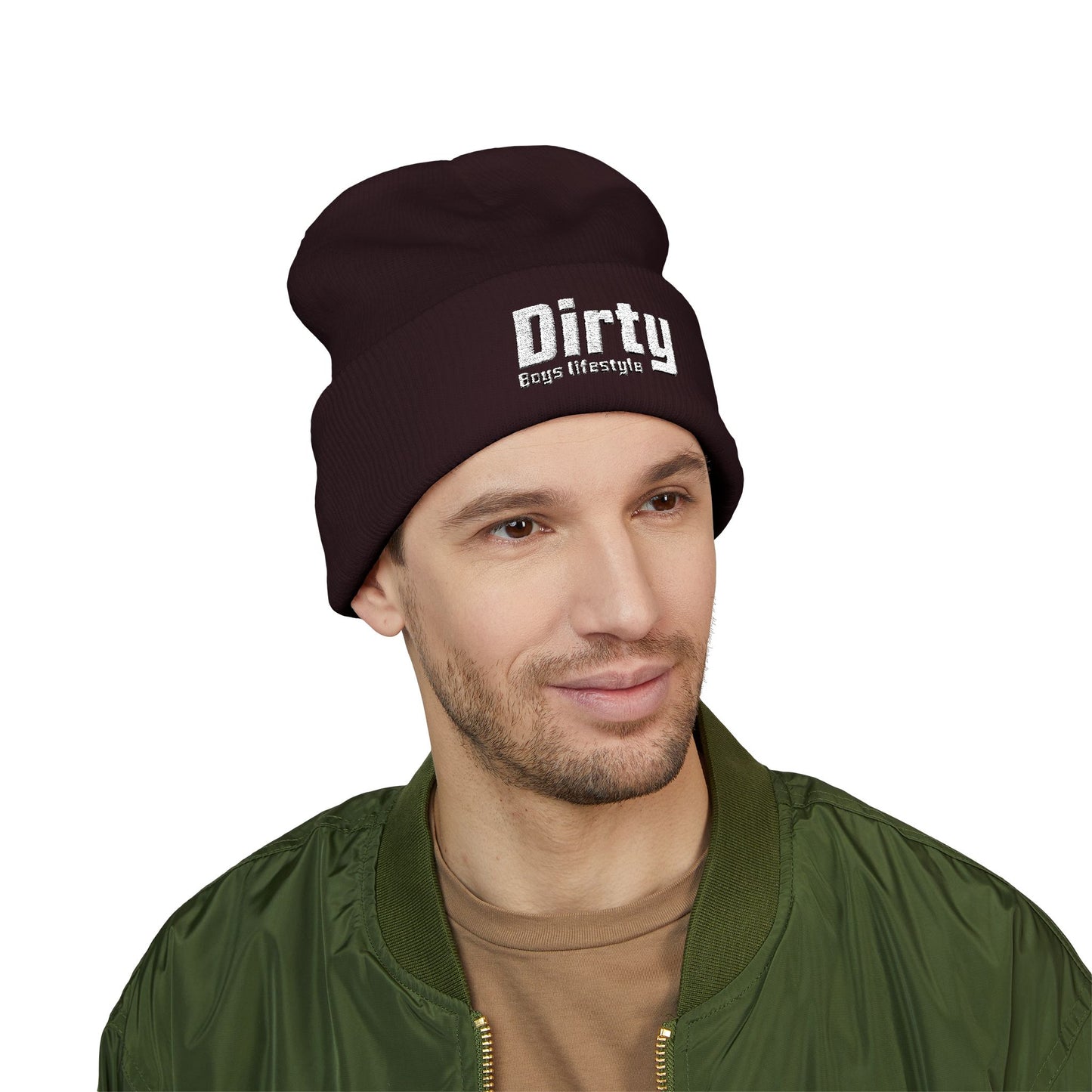 Dirty Boys Lifestyle Classic Cuffed Beanie | Embroidered Logo Knit Hat