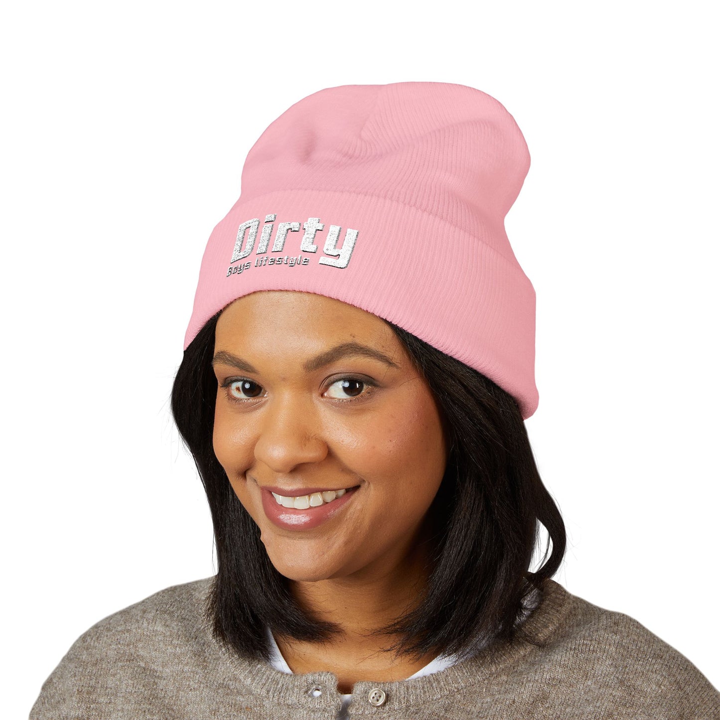 Dirty Boys Lifestyle Classic Cuffed Beanie | Embroidered Logo Knit Hat