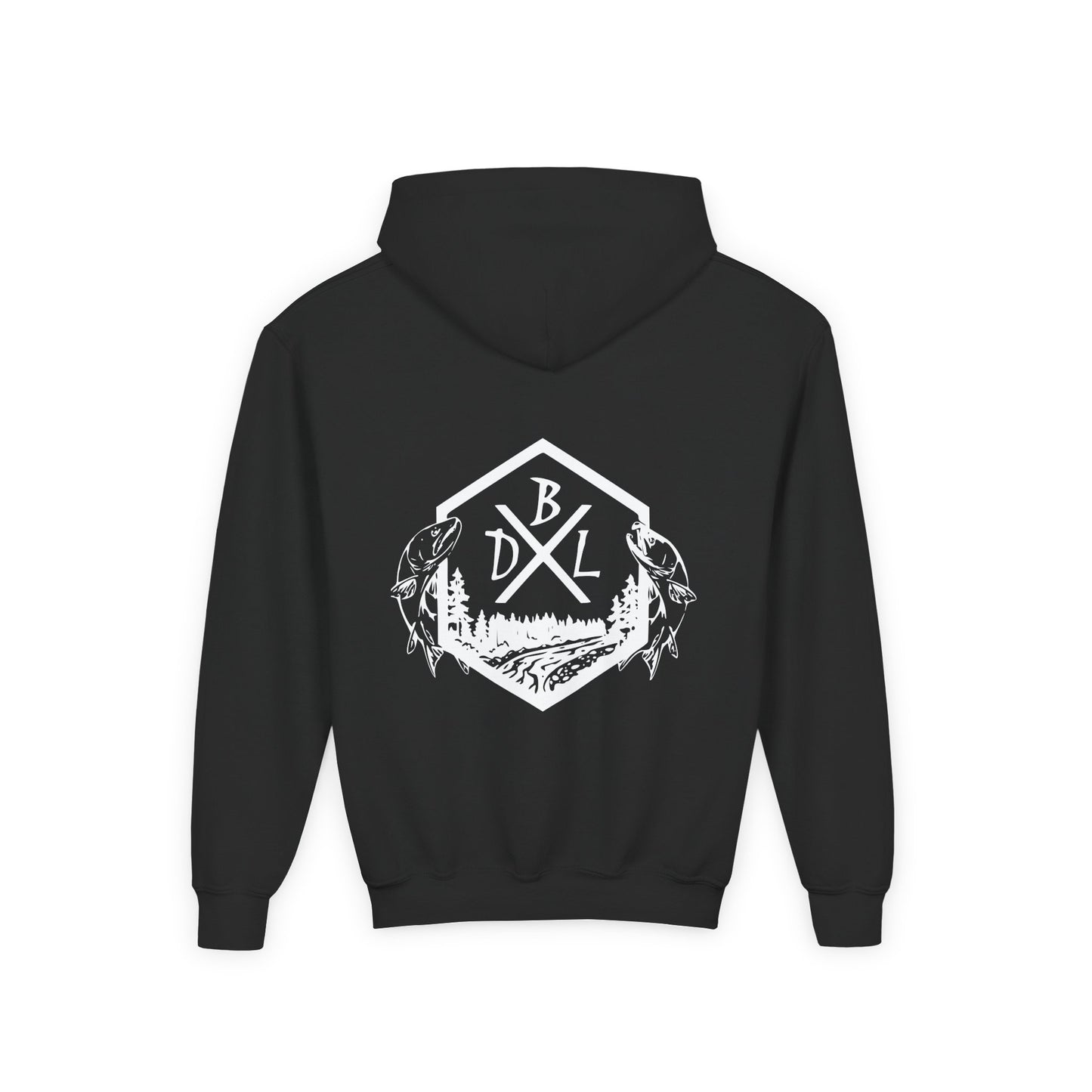 Dirty Boys Lifestyle “DBL Fish” Youth Hoodie | Kids Outdoor Graphic Sweatshirt