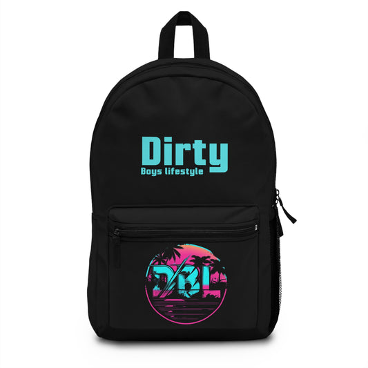 Dirty Boys Lifestyle “Miami Vice” Backpack | Retro Graphic Waterproof Daypack