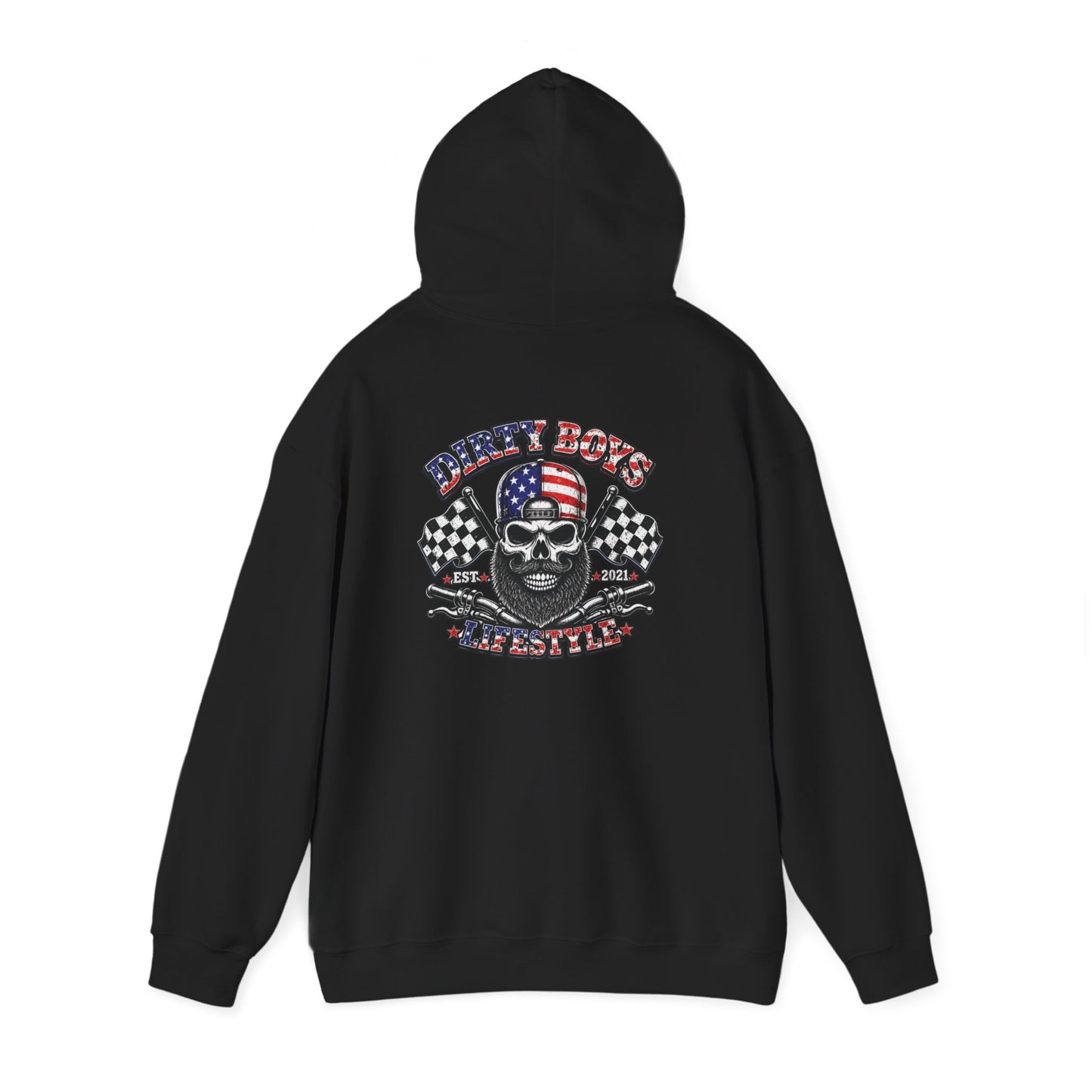 DBL Skull & Flags Adult Hoodie | Motocross Racing Sweatshirt