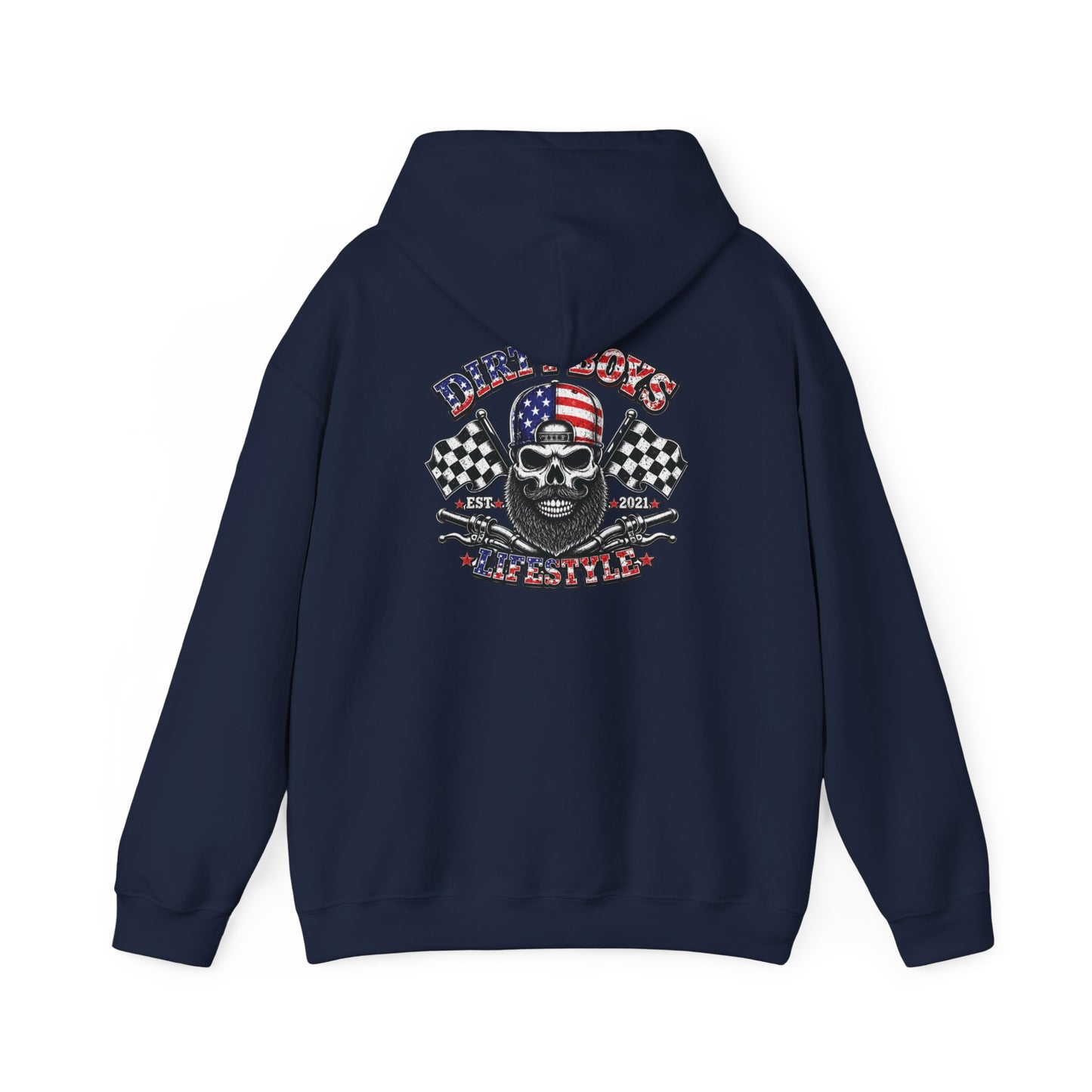 DBL Skull & Flags Adult Hoodie | Motocross Racing Sweatshirt