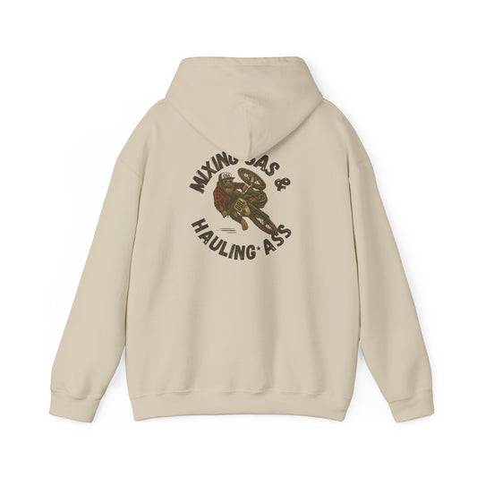 Dirty Boys Lifestyle “Mixing Gas & Hauling Ass” Hoodie | Unisex Moto Graphic Sweatshirt