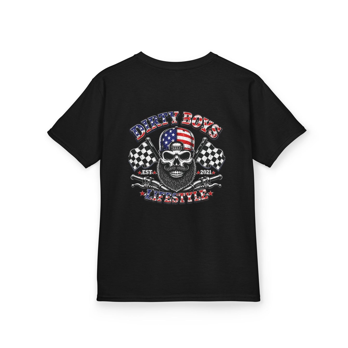 DBL Skull & Flags Youth Tee | Kids Motocross Racing T-Shirt