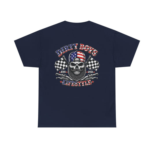 DBL Skull & Flags Tee | Motocross Racing T-Shirt
