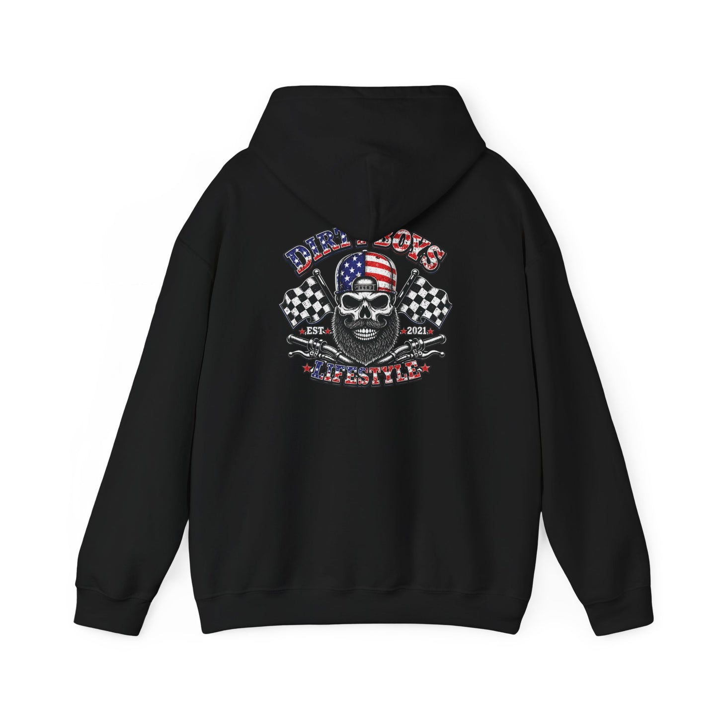 DBL Skull & Flags Adult Hoodie | Motocross Racing Sweatshirt