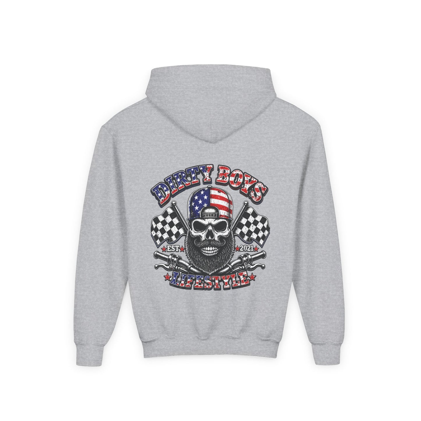 DBL Skull & Flags Youth Hoodie | Kids Motocross Racing Sweatshirt