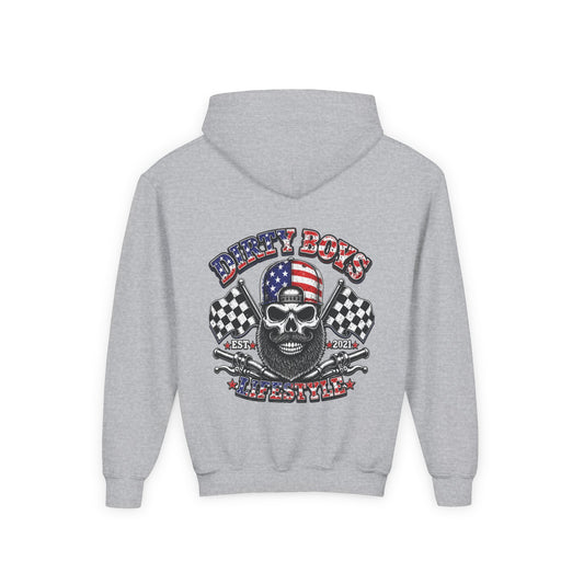 DBL Skull & Flags Youth Hoodie | Kids Motocross Racing Sweatshirt
