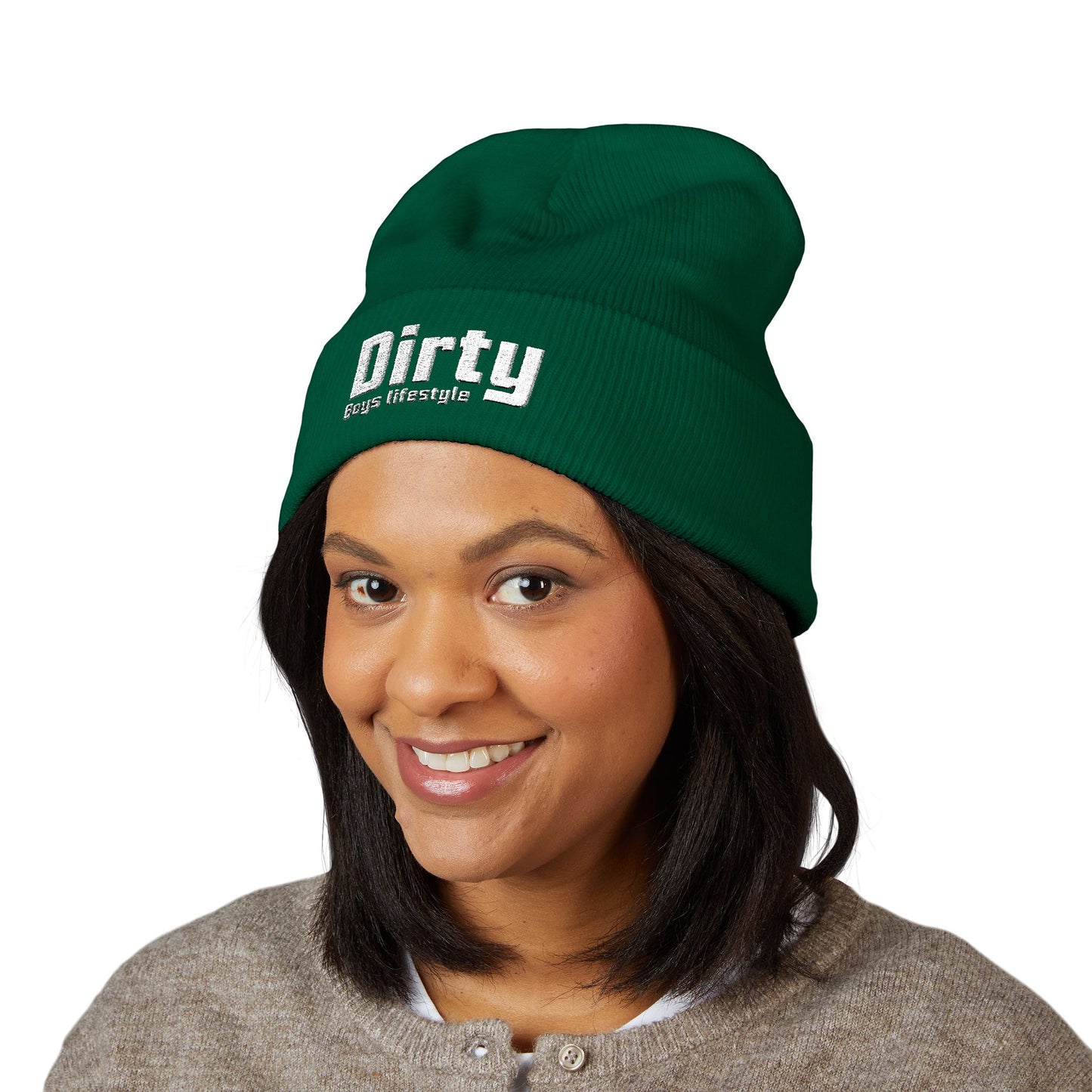 Dirty Boys Lifestyle Classic Cuffed Beanie | Embroidered Logo Knit Hat