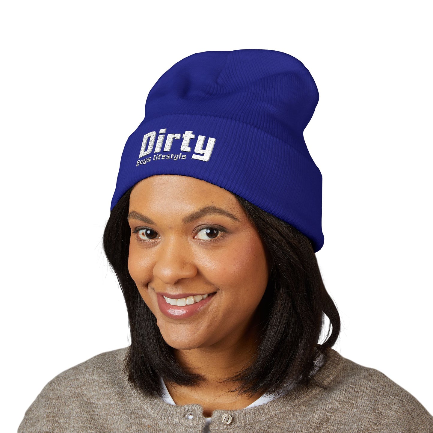 Dirty Boys Lifestyle Classic Cuffed Beanie | Embroidered Logo Knit Hat