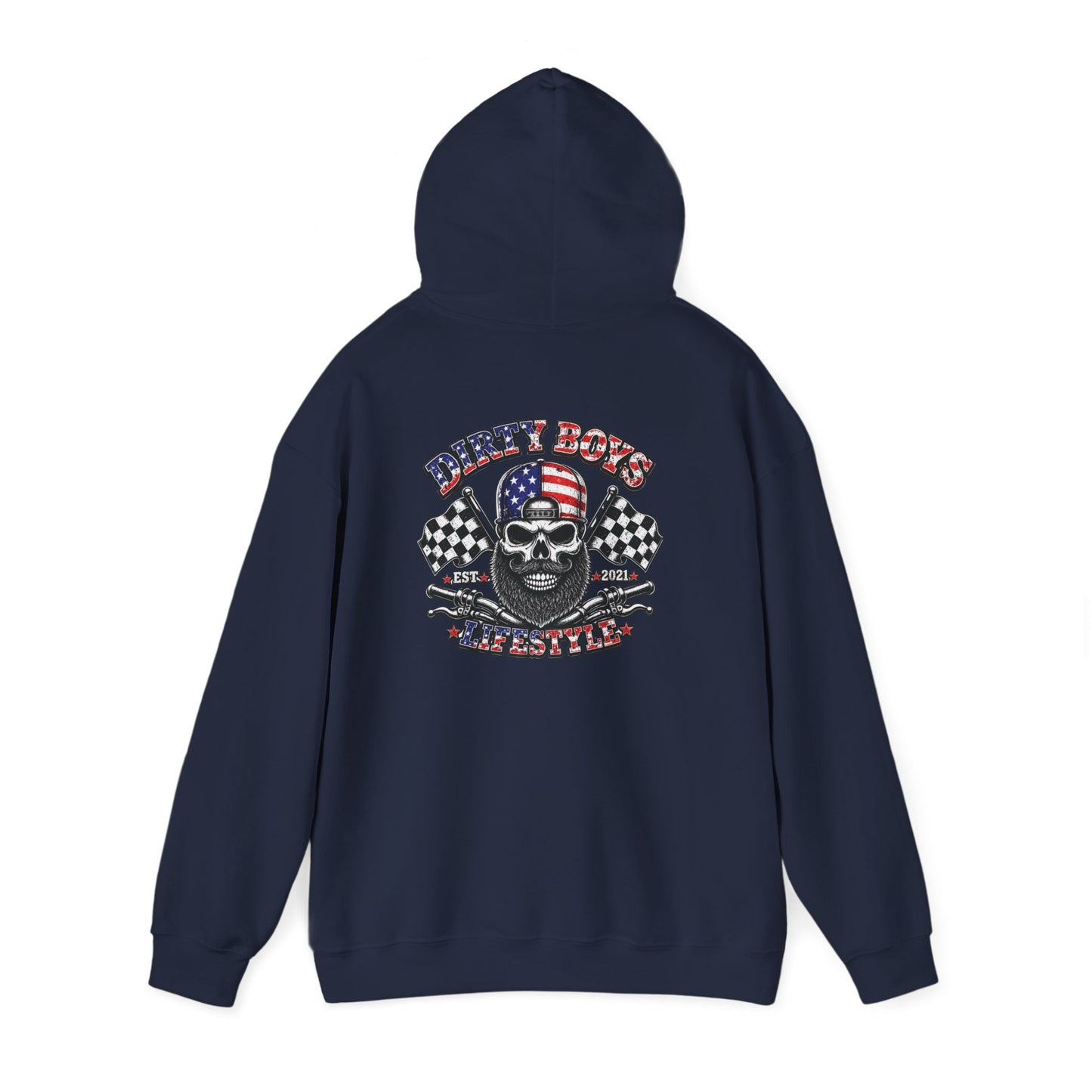 DBL Skull & Flags Adult Hoodie | Motocross Racing Sweatshirt