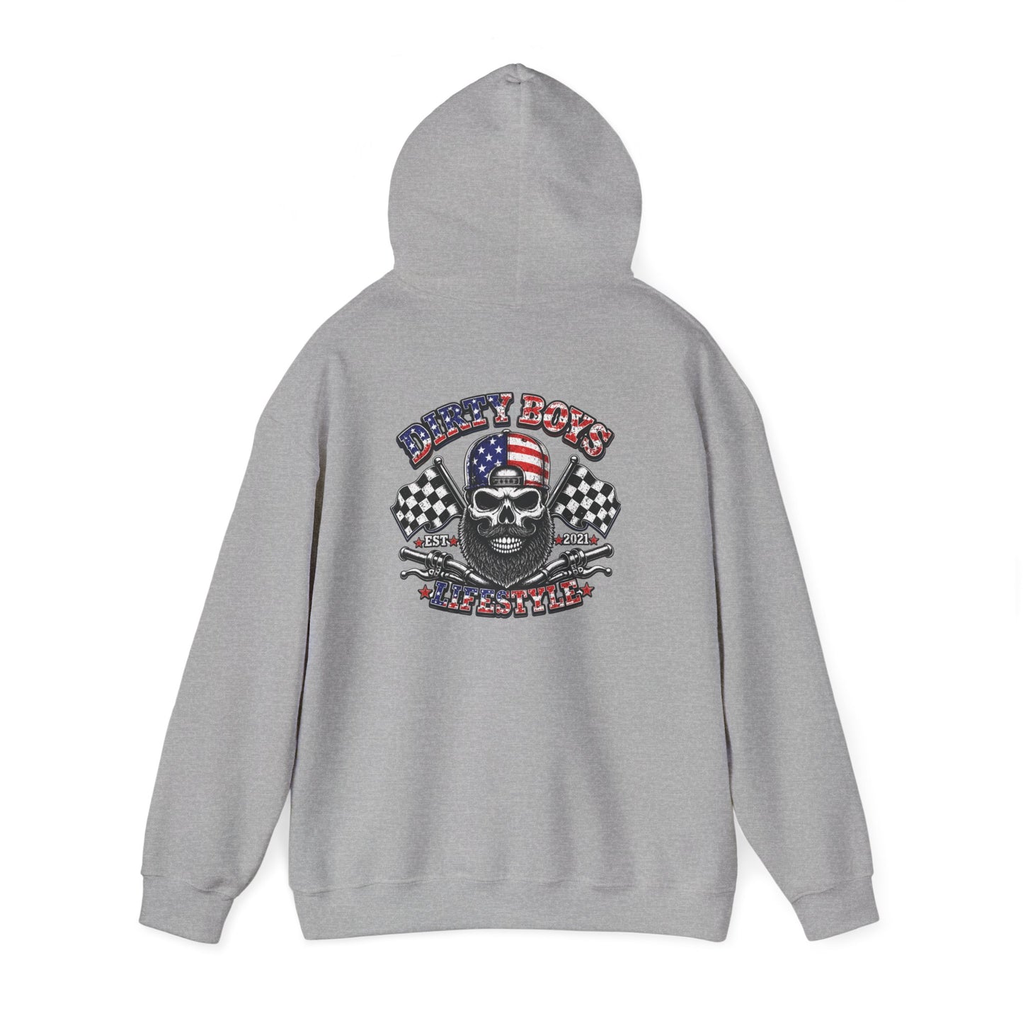 DBL Skull & Flags Adult Hoodie | Motocross Racing Sweatshirt