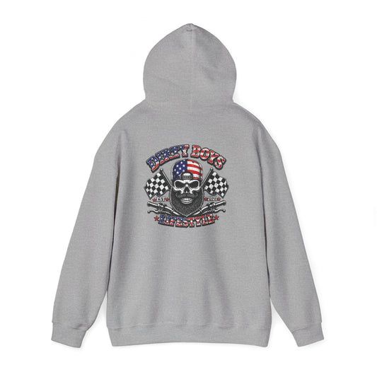 DBL Skull & Flags Adult Hoodie | Motocross Racing Sweatshirt