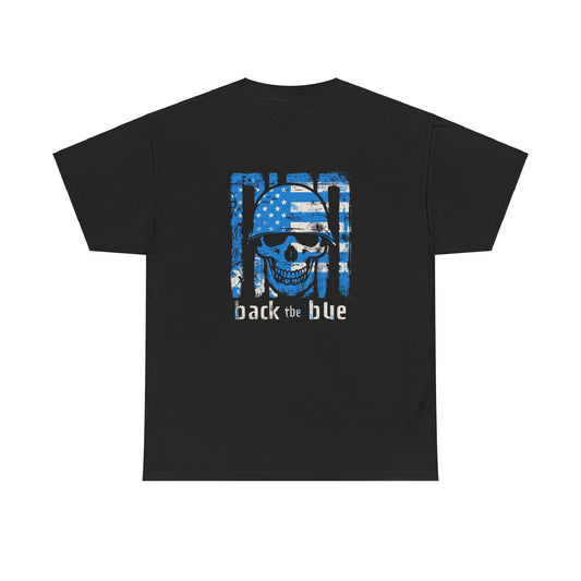 DBL Back the Blue Skull Unisex Heavy Cotton Tee