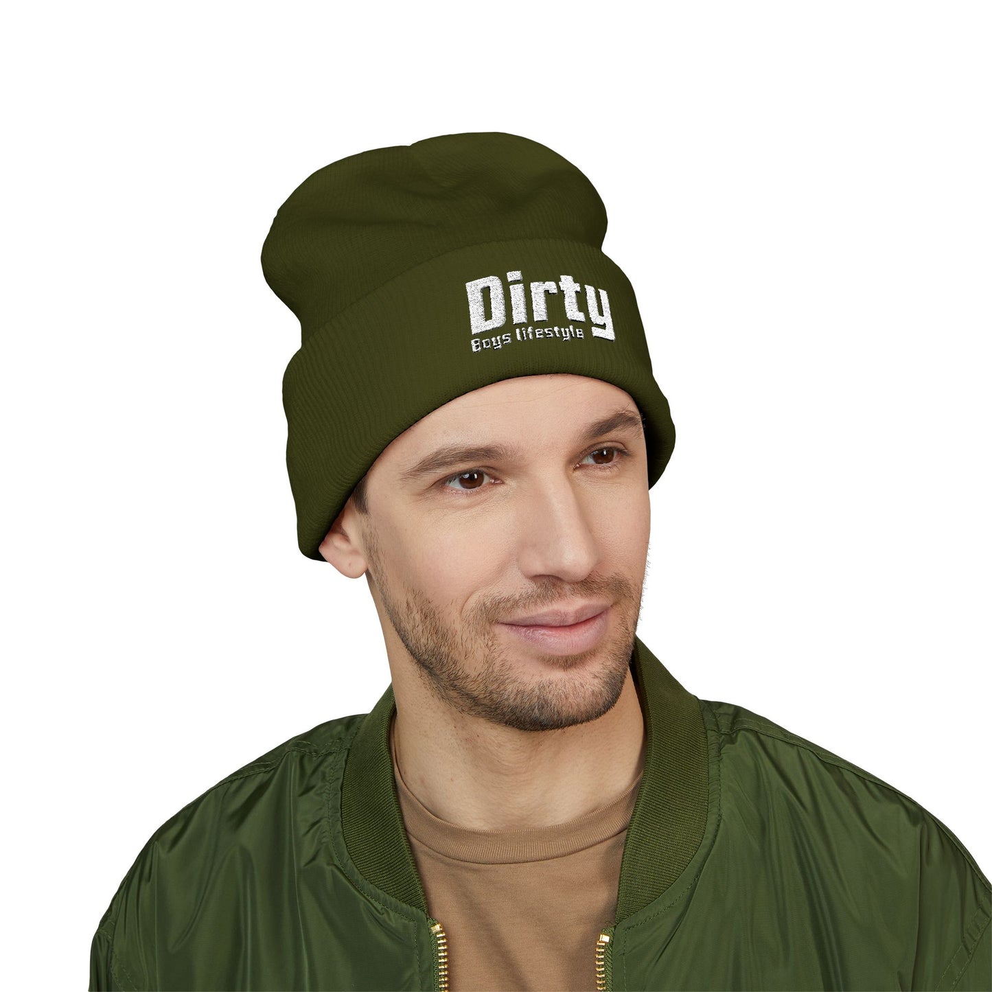 Dirty Boys Lifestyle Classic Cuffed Beanie | Embroidered Logo Knit Hat