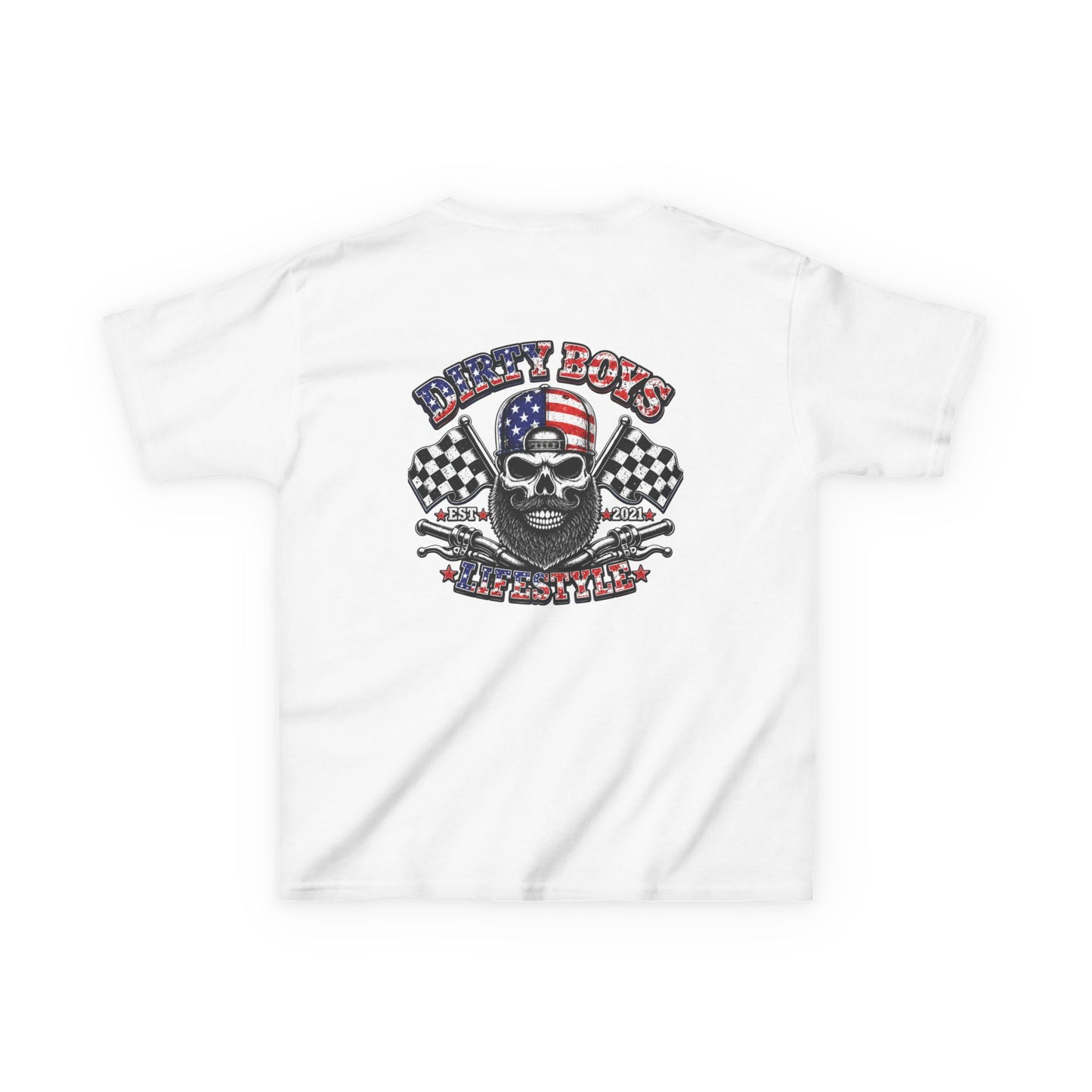 DBL Skull & Flags Youth Tee | Kids Motocross Racing T-Shirt