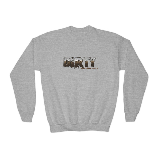 Dirty Boys Lifestyle “DIRTY” Youth Crewneck | Kids Graphic Sweatshirt