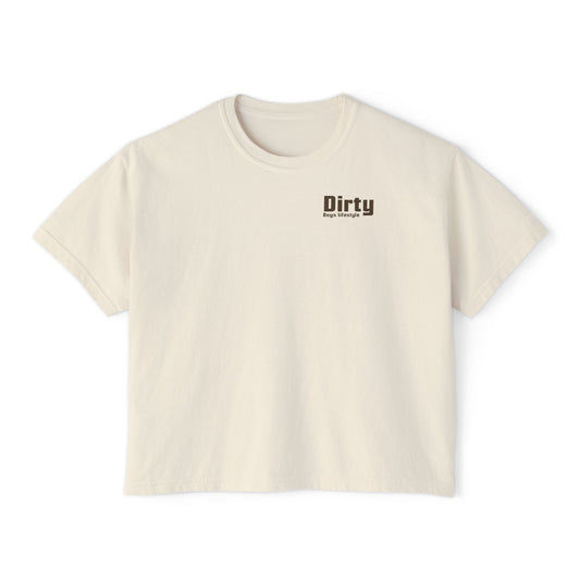 Dirty Boys Lifestyle “Mixing Gas & Hauling Ass” Women’s Crop Tee | Boxy Moto Graphic Shirt