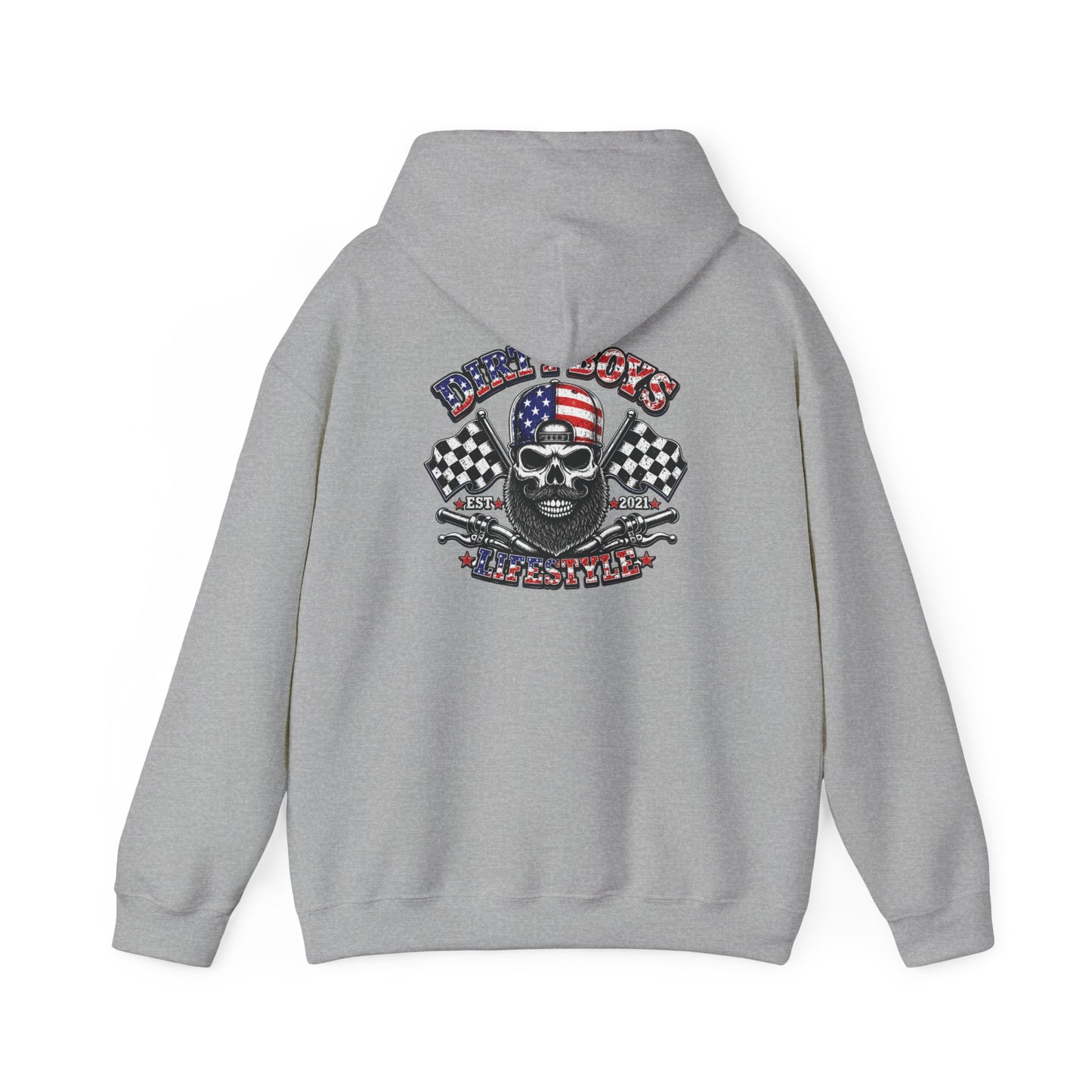 DBL Skull & Flags Adult Hoodie | Motocross Racing Sweatshirt