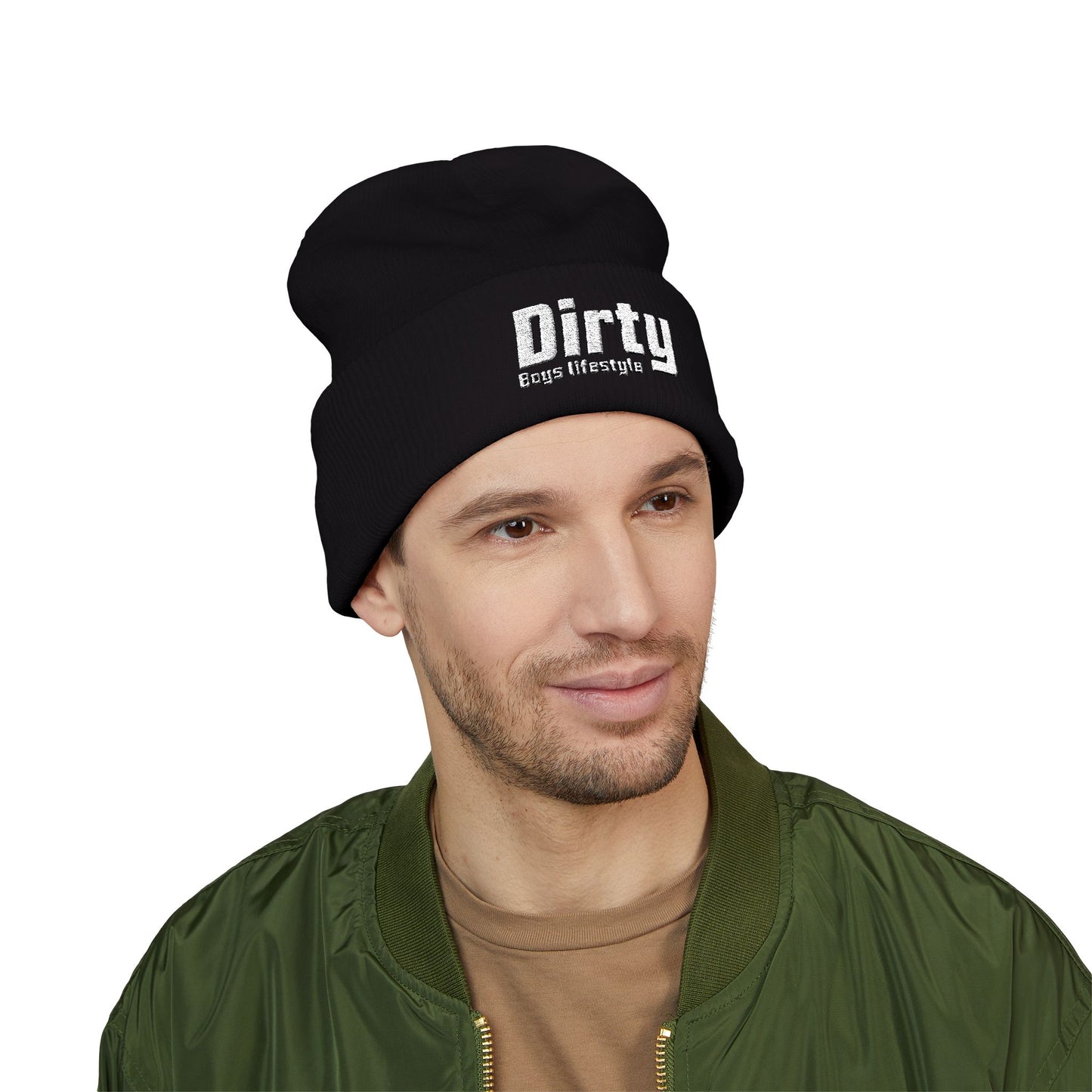 Dirty Boys Lifestyle Classic Cuffed Beanie | Embroidered Logo Knit Hat