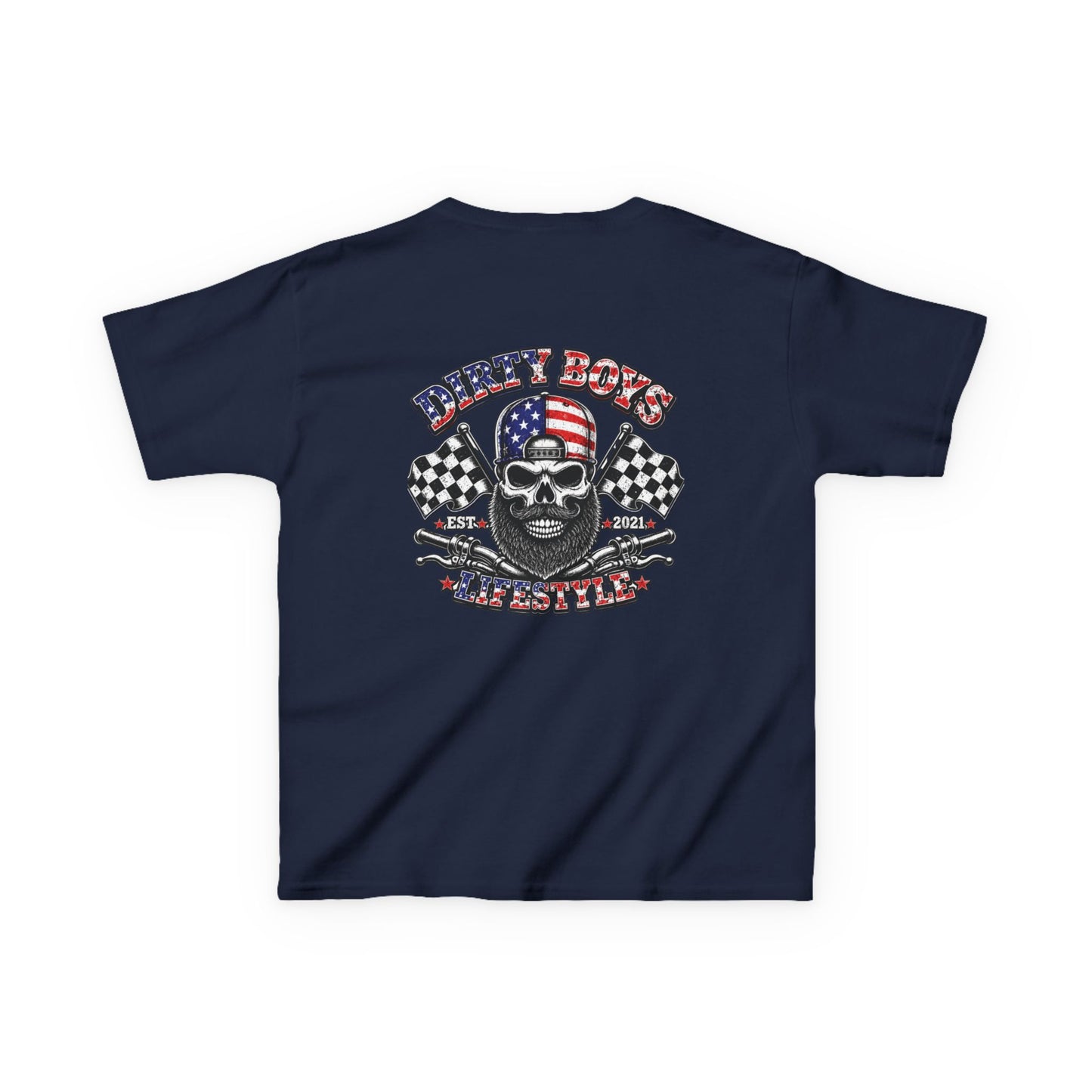 DBL Skull & Flags Youth Tee | Kids Motocross Racing T-Shirt