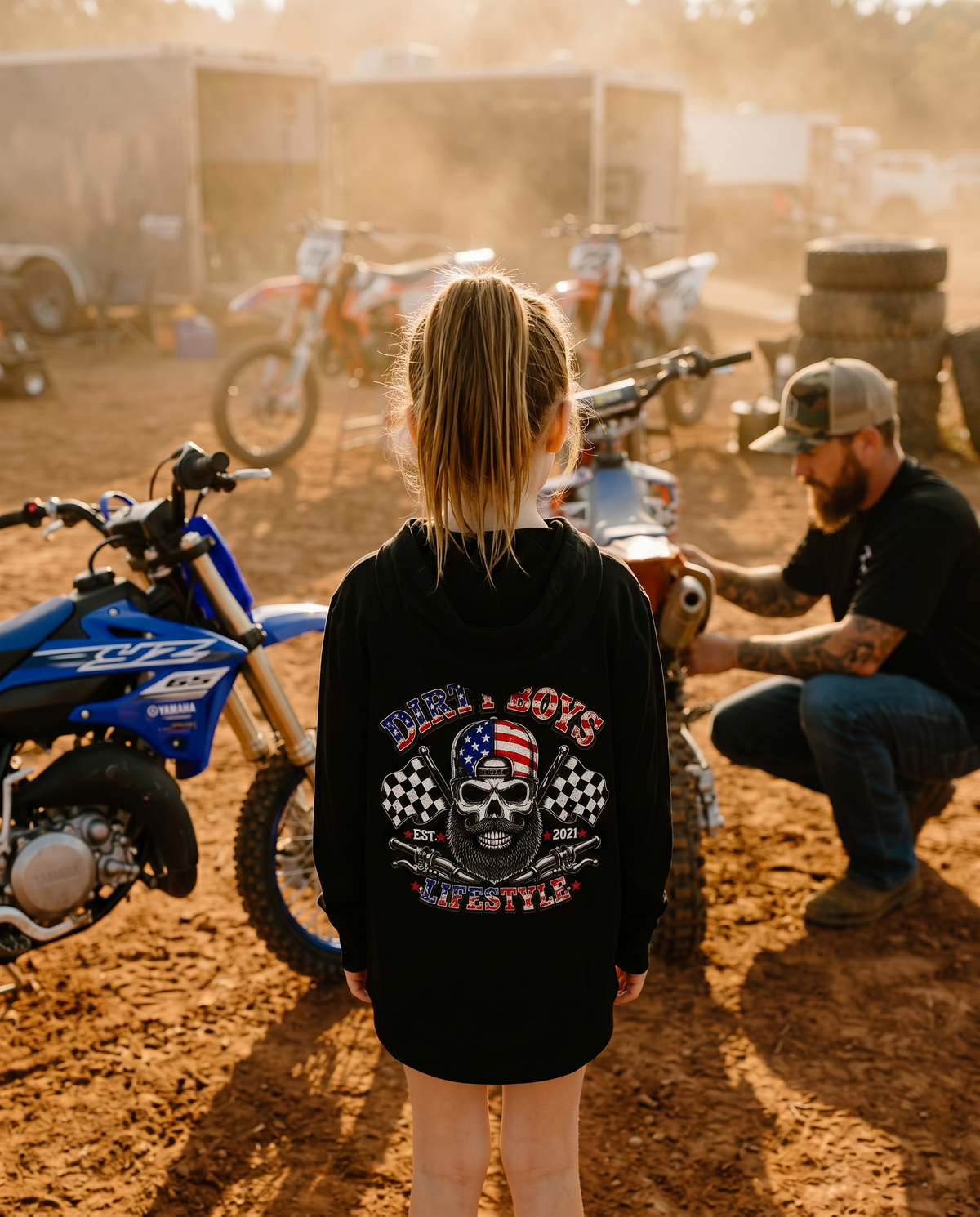 DBL Skull & Flags Youth Hoodie | Kids Motocross Racing Sweatshirt