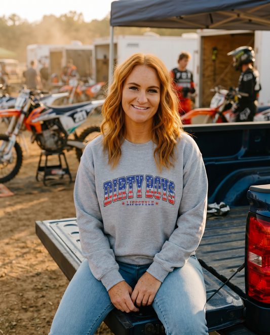 DBL American Flag Crew Neck | Dirty Boys Lifestyle Motocross Sweatshirt