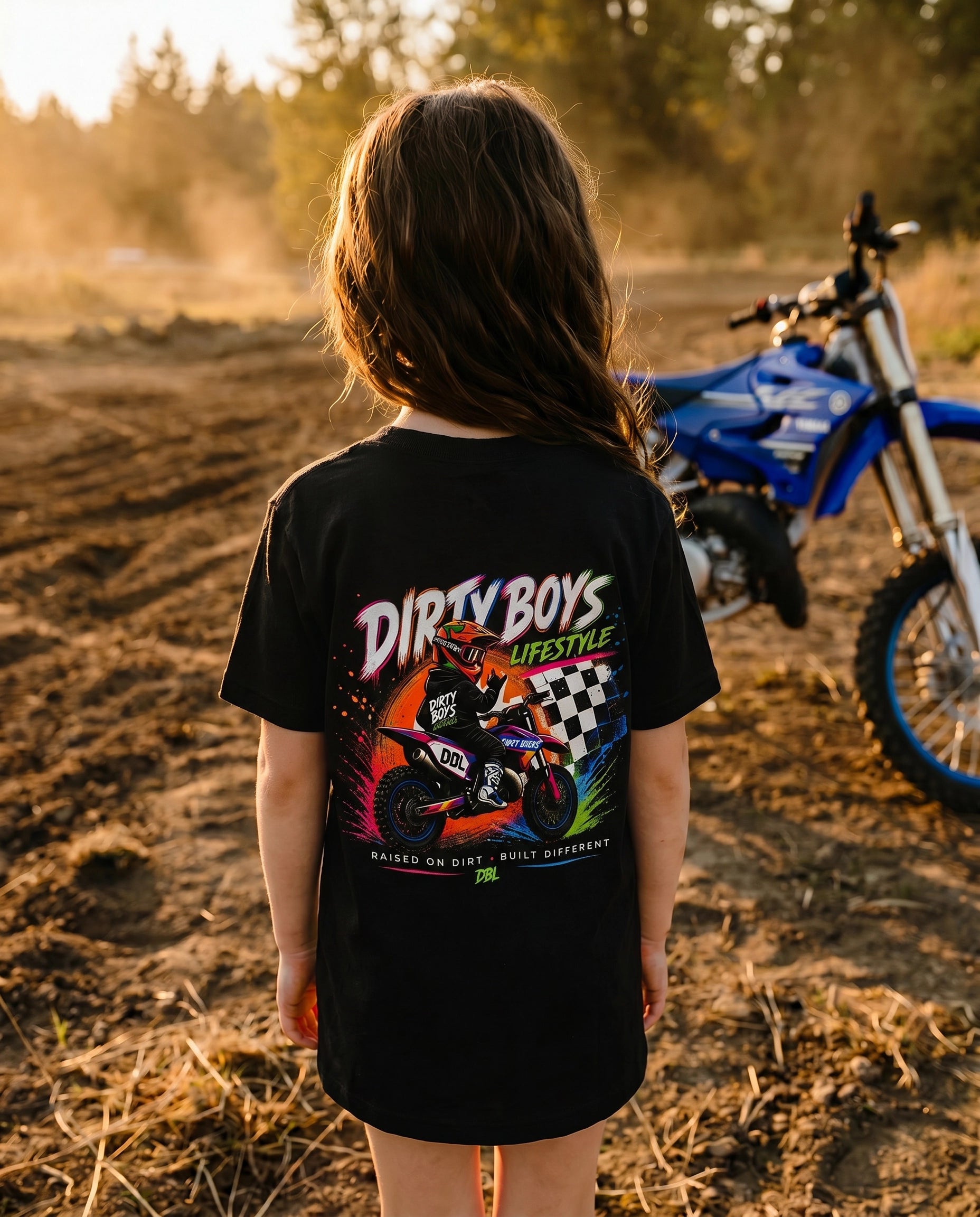 Dirty Boys Youth Dirt Bike Shirt - Black - Back