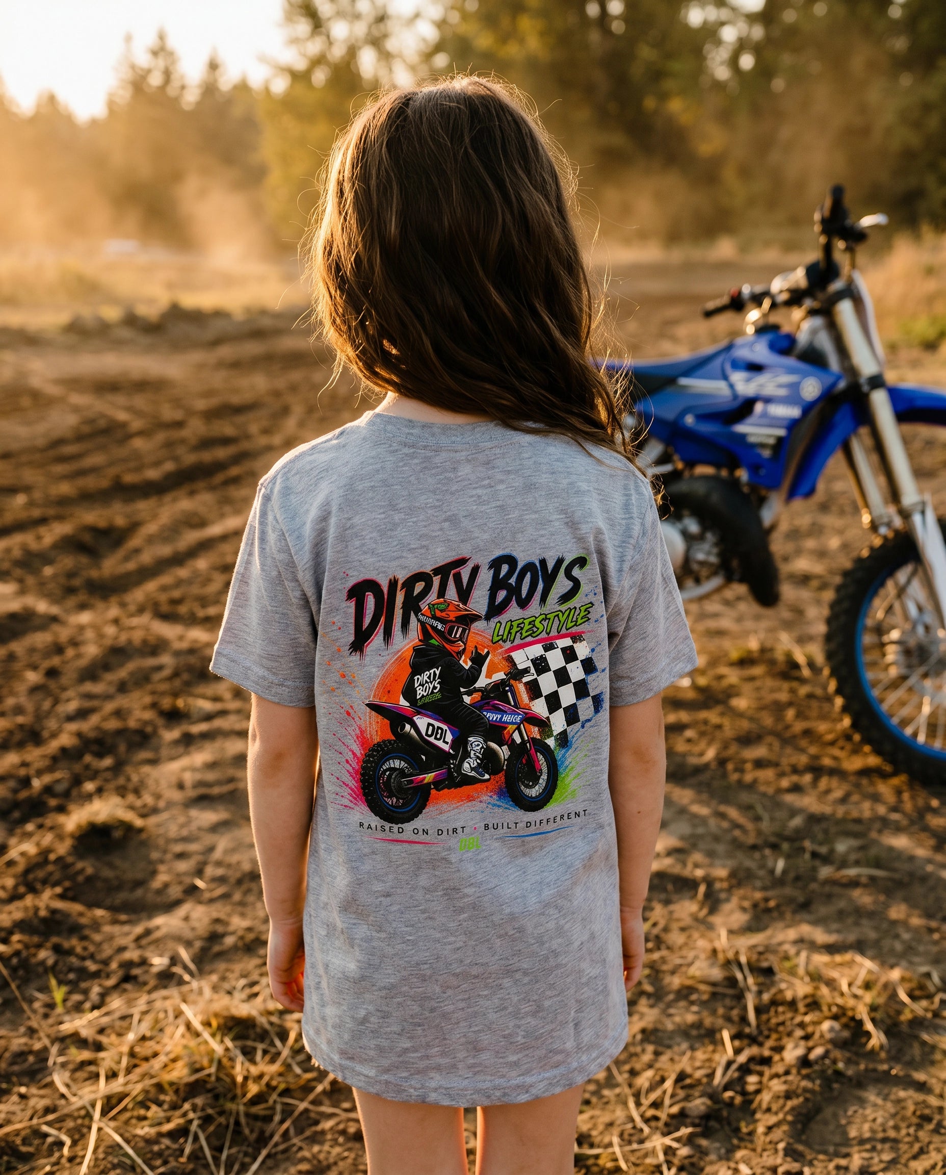 Dirty Boys Youth Dirt Bike Shirt - Sport Grey - Back