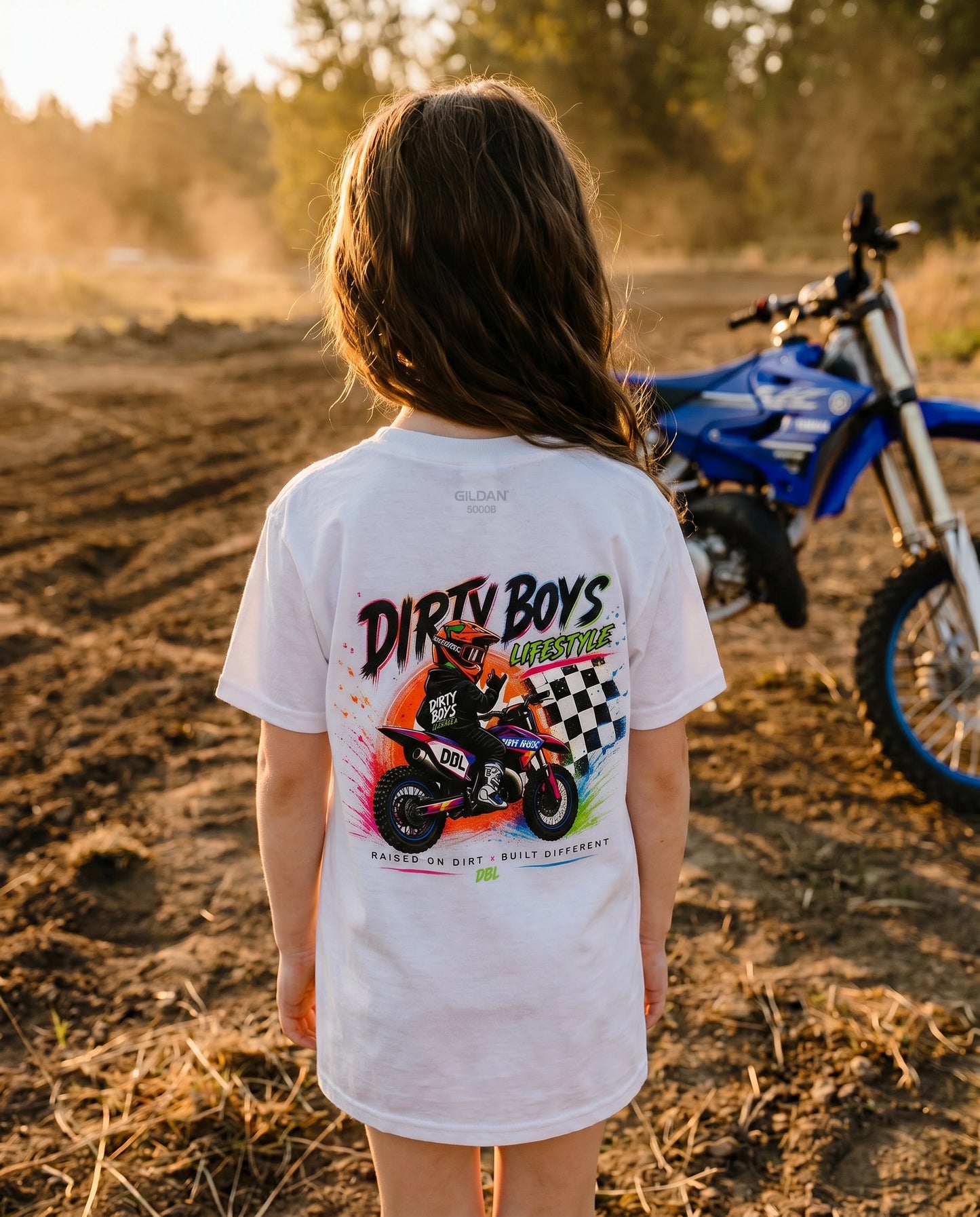 Dirty Boys Youth Dirt Bike Shirt - White - Back
